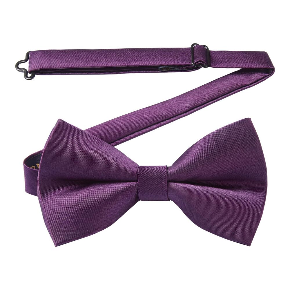 5877 Bow Ties Dark Purple Bowties Classic Solid Formal Bow Tie Pre-tied